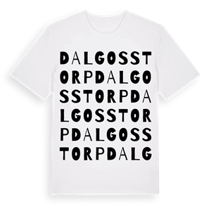 Dalgosstorp ordlek t-shirt – ekologisk bomull t-shirt från PinShirt
