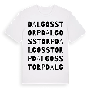 Dalgosstorp ordlek t-shirt – ekologisk bomull t-shirt från Pinshirt