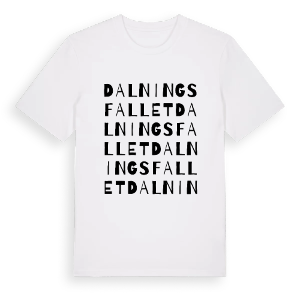 Dalningsfallet ordlek t-shirt – ekologisk bomull t-shirt från PinShirt