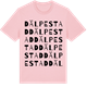 Pink Cotton t-shirt med Dälpestad ordlek t-shirt