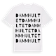 White t-shirt med Dammhultet ordlek t-shirt