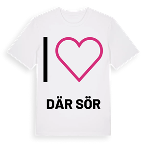Jag älskar Där Sör t-shirt stort tryck – ekologisk bomull t-shirt från PinShirt