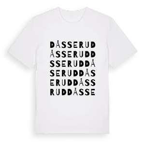 Dåsserud ordlek t-shirt – ekologisk bomull t-shirt från PinShirt