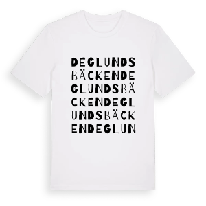 Deglundsbäcken ordlek t-shirt – ekologisk bomull t-shirt från PinShirt