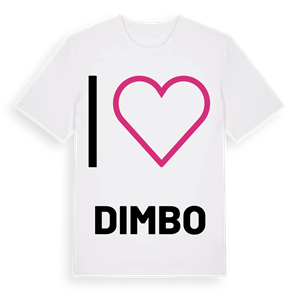Jag älskar Dimbo t-shirt stort tryck – ekologisk bomull t-shirt från PinShirt