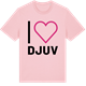 Pink Cotton t-shirt med Jag älskar Djuv t-shirt stort tryck
