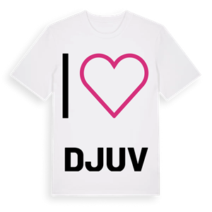 Jag älskar Djuv t-shirt stort tryck – ekologisk bomull t-shirt från PinShirt