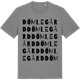 Mid Heather Gray t-shirt med Dömle gård ordlek t-shirt