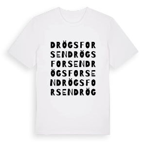 Drögsforsen ordlek t-shirt – ekologisk bomull t-shirt från PinShirt