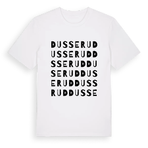 Dusserud ordlek t-shirt – ekologisk bomull t-shirt från PinShirt