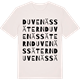 Vintage White t-shirt med Duvenässätern ordlek t-shirt