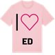 Pink Cotton t-shirt med Jag älskar Ed t-shirt stort tryck