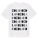 White t-shirt med Edlaho ordlek t-shirt
