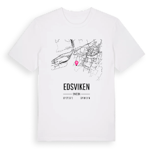 Edsviken karta t-shirt – ekologisk bomull t-shirt från PinShirt