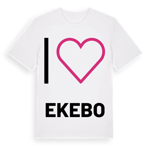 Jag älskar Ekebo t-shirt stort tryck – ekologisk bomull t-shirt från PinShirt