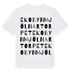Ekobyn Mjölnartorpet ordlek t-shirt – ekologisk bomull t-shirt från PinShirt