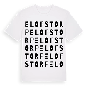 Elofstorp ordlek t-shirt – ekologisk bomull t-shirt från PinShirt
