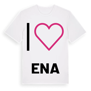 Jag älskar Ena t-shirt stort tryck – ekologisk bomull t-shirt från PinShirt