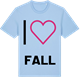 Blue Soul t-shirt med Jag älskar Fall t-shirt stort tryck