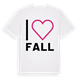 White t-shirt med Jag älskar Fall t-shirt stort tryck