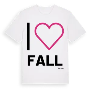 Jag älskar Fall t-shirt stort tryck – ekologisk bomull t-shirt från Pinshirt