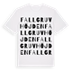 White t-shirt med Fallgruvhöjden ordlek t-shirt
