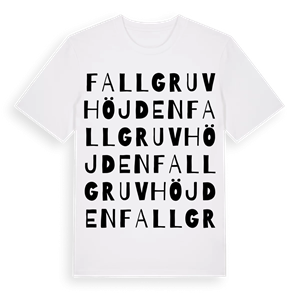 Fallgruvhöjden ordlek t-shirt – ekologisk bomull t-shirt från PinShirt