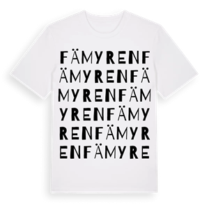 Fämyren ordlek t-shirt – ekologisk bomull t-shirt från PinShirt