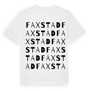 Faxstad ordlek t-shirt – ekologisk bomull t-shirt från Pinshirt
