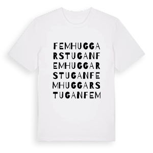Femhuggarstugan ordlek t-shirt – ekologisk bomull t-shirt från PinShirt