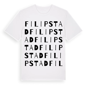 Filipstad ordlek t-shirt – ekologisk bomull t-shirt från PinShirt