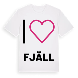 Jag älskar Fjäll t-shirt stort tryck – ekologisk bomull t-shirt från PinShirt