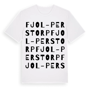 Fjol-Perstorp ordlek t-shirt – ekologisk bomull t-shirt från Pinshirt