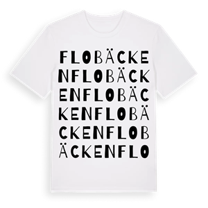 Flobäcken ordlek t-shirt – ekologisk bomull t-shirt från PinShirt