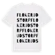 White t-shirt med Flokerudstorp ordlek t-shirt