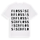 White t-shirt med Flossåsen ordlek t-shirt