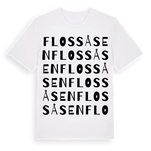 Flossåsen ordlek t-shirt – ekologisk bomull t-shirt från PinShirt
