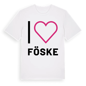 Jag älskar Föske t-shirt stort tryck – ekologisk bomull t-shirt från PinShirt