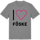 Mid Heather Gray t-shirt med Jag älskar Föske t-shirt stort tryck