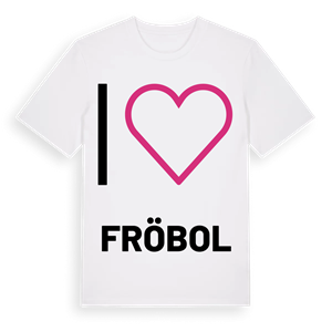Jag älskar Fröbol t-shirt stort tryck – ekologisk bomull t-shirt från PinShirt