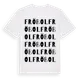 White t-shirt med Fröbol ordlek t-shirt
