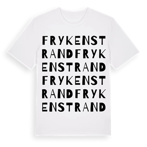Frykenstrand ordlek t-shirt – ekologisk bomull t-shirt från Pinshirt