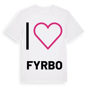 Jag älskar Fyrbo t-shirt stort tryck – ekologisk bomull t-shirt från PinShirt
