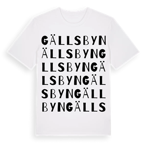 Gällsbyn ordlek t-shirt – ekologisk bomull t-shirt från Pinshirt