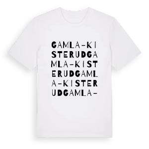 Gamla-Kisterud ordlek t-shirt – ekologisk bomull t-shirt från PinShirt