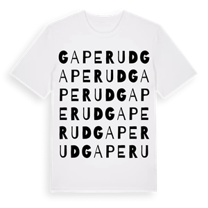 Gaperud ordlek t-shirt – ekologisk bomull t-shirt från PinShirt