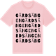 Pink Cotton t-shirt med Gärdsängen ordlek t-shirt