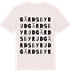 Vintage White t-shirt med Gärdsbyrud ordlek t-shirt