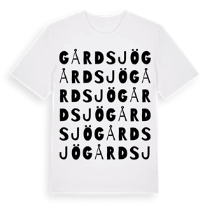 Gårdsjö ordlek t-shirt – ekologisk bomull t-shirt från PinShirt