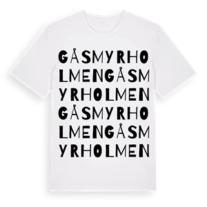 Gåsmyrholmen ordlek t-shirt – ekologisk bomull t-shirt från PinShirt
